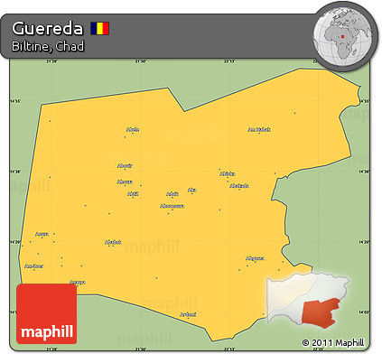 Savanna Style Simple Map of Guereda, cropped outside