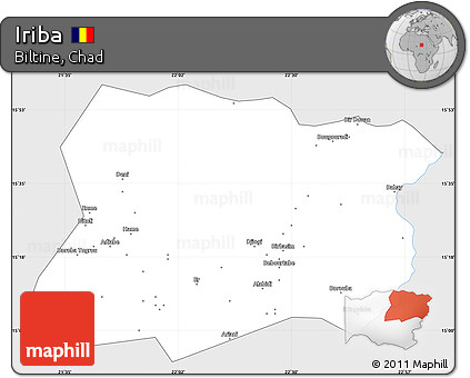 Silver Style Simple Map of Iriba, single color outside