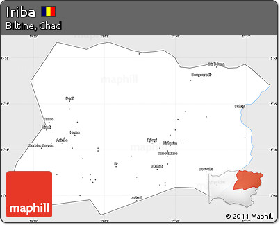 Silver Style Simple Map of Iriba, single color outside