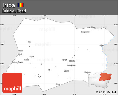Silver Style Simple Map of Iriba, single color outside