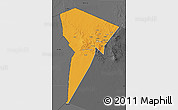 Political 3D Map of Bardai, darken, desaturated