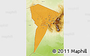 Political 3D Map of Bardai, physical outside