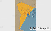 Political 3D Map of Bardai, semi-desaturated