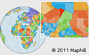 Political Location Map of Bardai, within the entire country