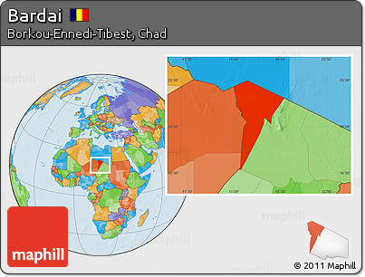 Political Location Map of Bardai