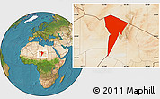 Satellite Location Map of Bardai