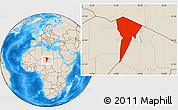 Shaded Relief Location Map of Bardai