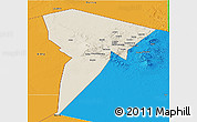 Shaded Relief Panoramic Map of Bardai, political outside