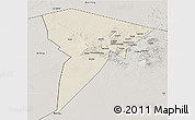 Shaded Relief Panoramic Map of Bardai, semi-desaturated