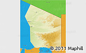 Physical 3D Map of Fada, political outside