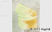 Physical 3D Map of Fada, semi-desaturated