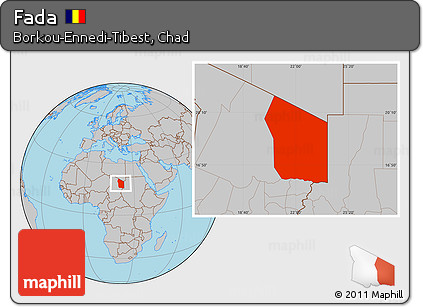Gray Location Map of Fada