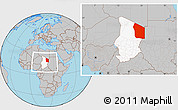 Gray Location Map of Fada, highlighted country, within the entire country