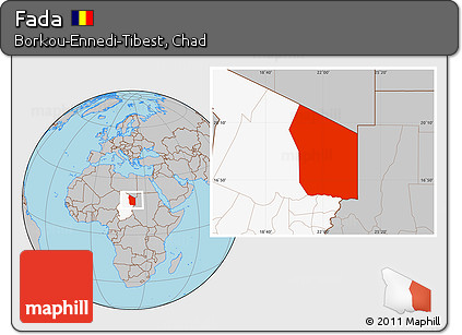 Gray Location Map of Fada, highlighted country