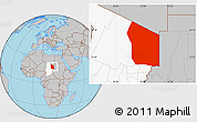 Gray Location Map of Fada, highlighted country