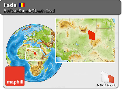 Physical Location Map of Fada, within the entire country