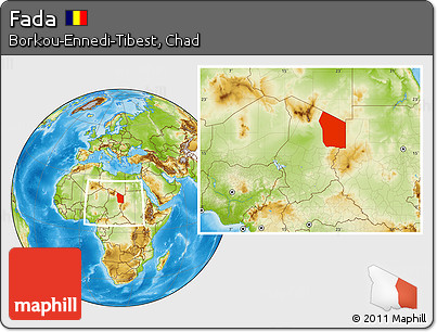 Physical Location Map of Fada, within the entire country