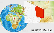 Physical Location Map of Fada, highlighted country