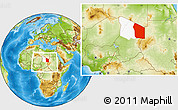 Physical Location Map of Fada, highlighted parent region, within the entire country