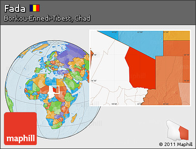 Political Location Map of Fada, highlighted country