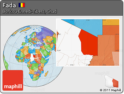Political Location Map of Fada, highlighted country