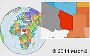 Political Location Map of Fada, highlighted country, highlighted parent region