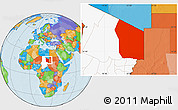 Political Location Map of Fada, highlighted country