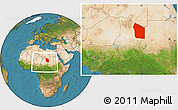 Satellite Location Map of Fada, within the entire country