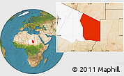 Satellite Location Map of Fada, highlighted parent region