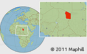 Savanna Style Location Map of Fada, within the entire country