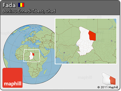 Savanna Style Location Map of Fada, highlighted country, within the entire country