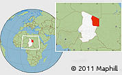 Savanna Style Location Map of Fada, highlighted country, within the entire country