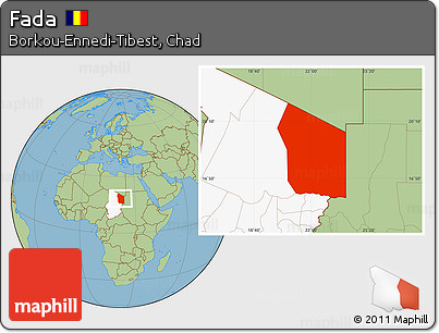 Savanna Style Location Map of Fada, highlighted country