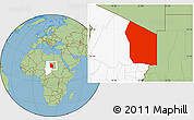 Savanna Style Location Map of Fada, highlighted country