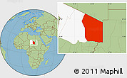 Savanna Style Location Map of Fada, highlighted parent region