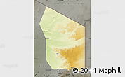 Physical Map of Fada, darken, semi-desaturated