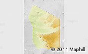 Physical Map of Fada, lighten, desaturated