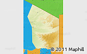 Physical Map of Fada, political outside