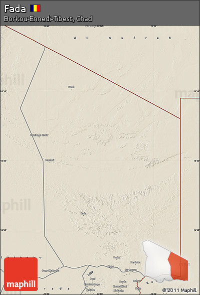 Shaded Relief Map of Fada