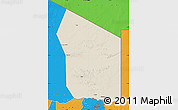 Shaded Relief Map of Fada, political outside