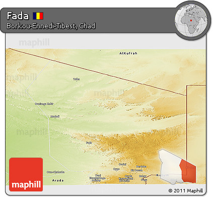 Physical Panoramic Map of Fada