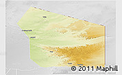 Physical Panoramic Map of Fada, lighten, desaturated