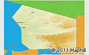 Physical Panoramic Map of Fada, political outside