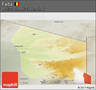 Physical Panoramic Map of Fada, semi-desaturated