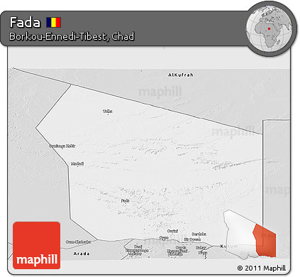 Silver Style Panoramic Map of Fada