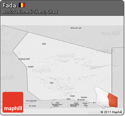 Silver Style Panoramic Map of Fada