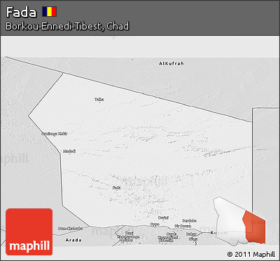 Silver Style Panoramic Map of Fada