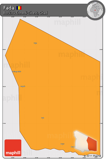 Political Simple Map of Fada, cropped outside