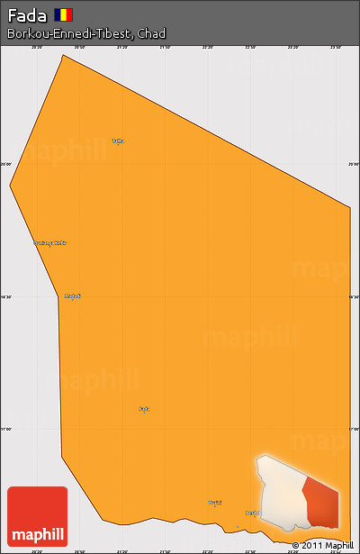 Political Simple Map of Fada, cropped outside