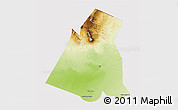 Physical 3D Map of Largeau, cropped outside